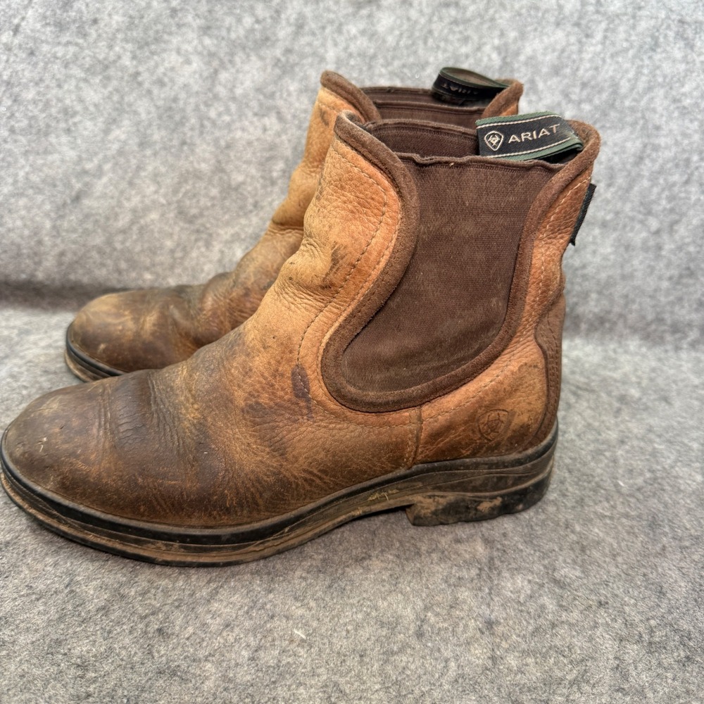 Ariat Barnyard Twin Gore II Waterproof Leather Boots Brown 10029554 Womens 7.5B - Picture 3 of 8